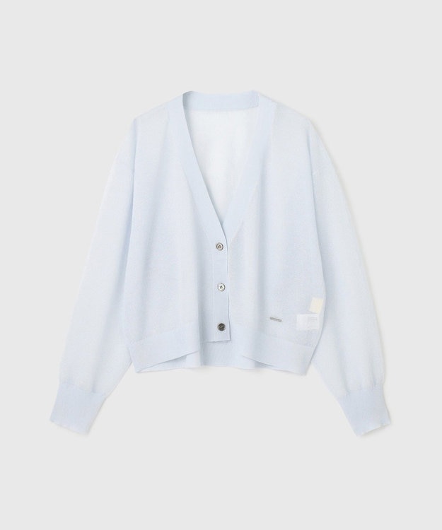 GRACE CONTINENTAL シアージョーゼットカーディガン ブルー