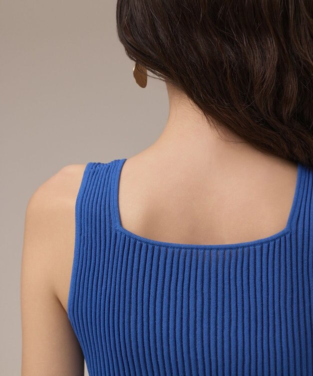 GRACE CONTINENTAL シアーフリルニットトップ ブルー