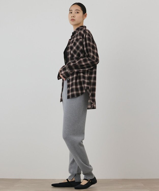 GRACE CONTINENTAL スムースニットパンツ グレー