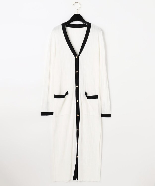 GRACE CONTINENTAL 【LIFE STYLE WEAR】トリミングニットカーディガン ホワイト