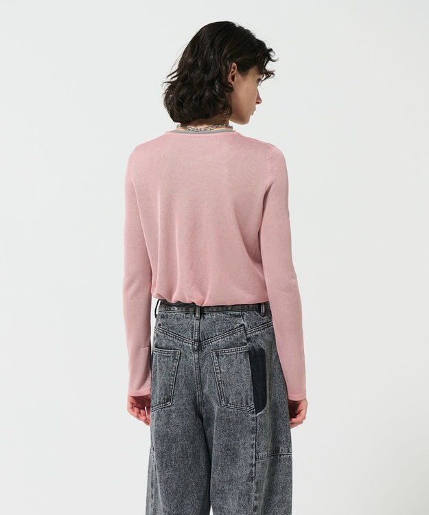 GRACE CONTINENTAL シアークルーニットトップ ピンク