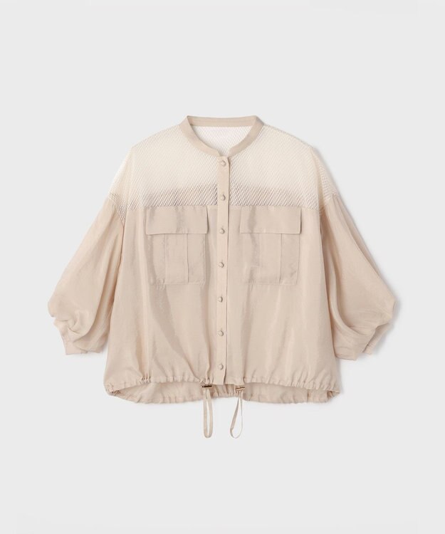 GRACE CONTINENTAL メッシュコンビシアーブルゾン ベージュ