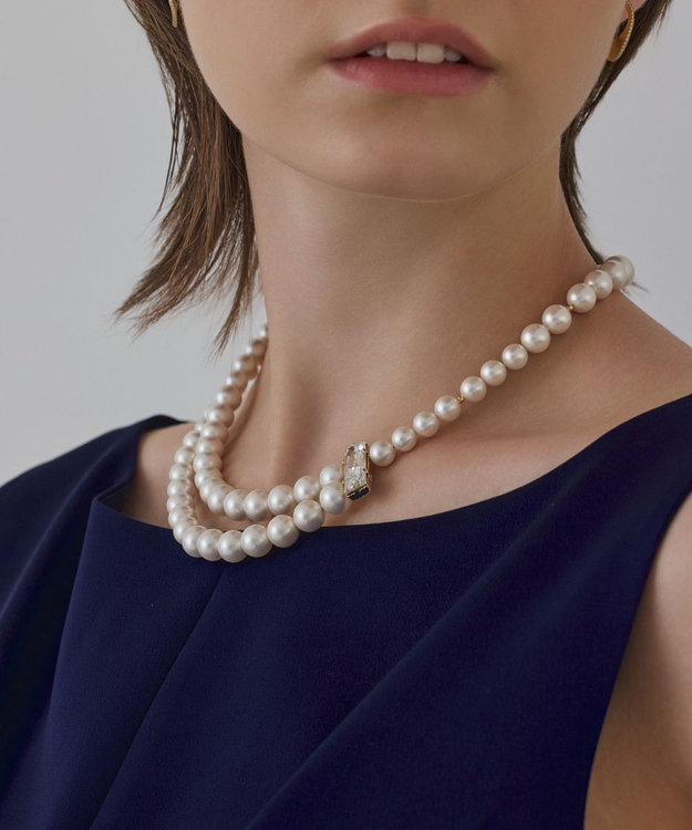 GRACE CONTINENTAL パールレイヤードネックレス ホワイト