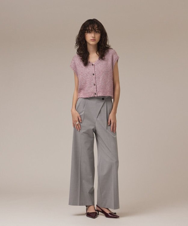 GRACE CONTINENTAL ラップワイドパンツ ストライプ