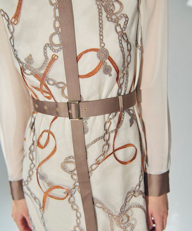 GRACE CONTINENTAL チェーン刺繍ワンピース キナリ