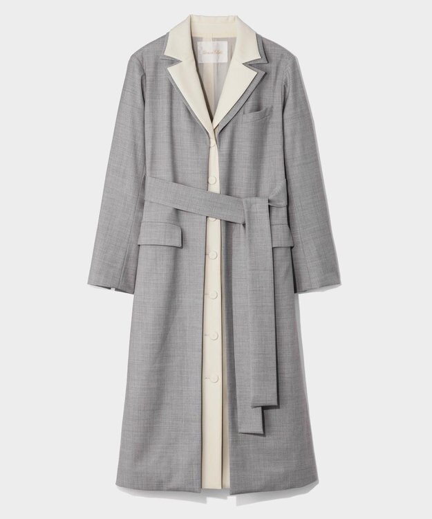 GRACE CONTINENTAL シルクウールトコートドレス グレー