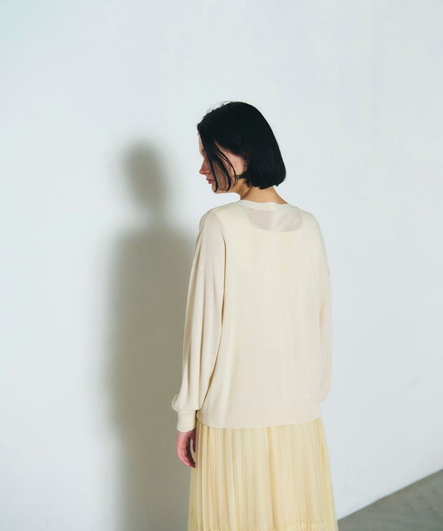 GRACE CONTINENTAL ルーズVネックニットカーディガン キナリ