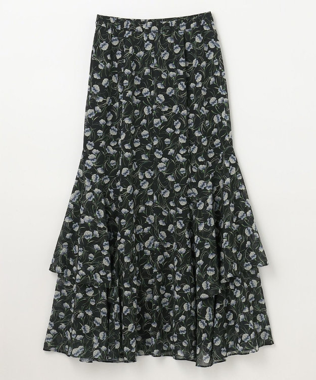 GRACE CONTINENTAL スモールフラワーマーメイドスカート ブラック