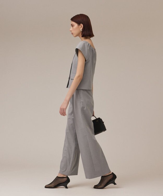 GRACE CONTINENTAL ラップワイドパンツ ストライプ