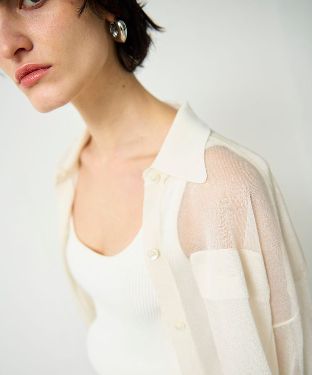 GRACE CONTINENTAL ニットシアーシャツ キナリ