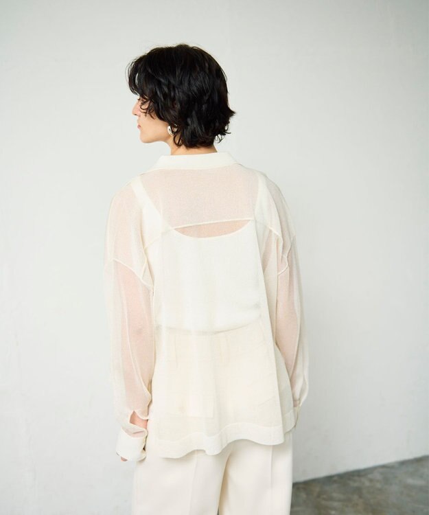 GRACE CONTINENTAL ニットシアーシャツ キナリ