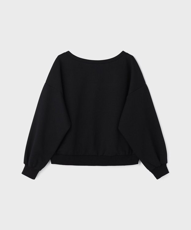 GRACE CONTINENTAL モチーフ刺繍スウェットトップ ブラック