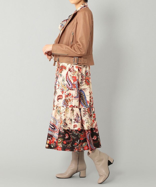 GRACE CONTINENTAL レースアップライダースジャケット ブラウン