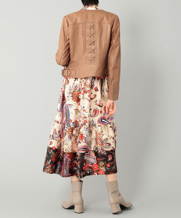 GRACE CONTINENTAL レースアップライダースジャケット ブラウン