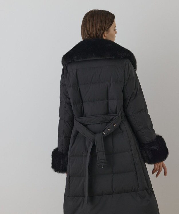 GRACE CONTINENTAL ファーカラーロングダウン ブラック