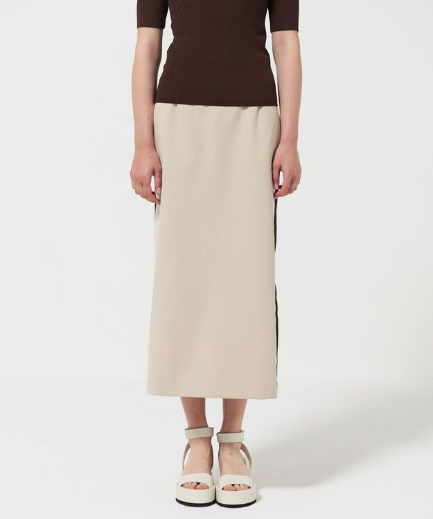 GRACE CONTINENTAL サイドラインジャージスカート ベージュ