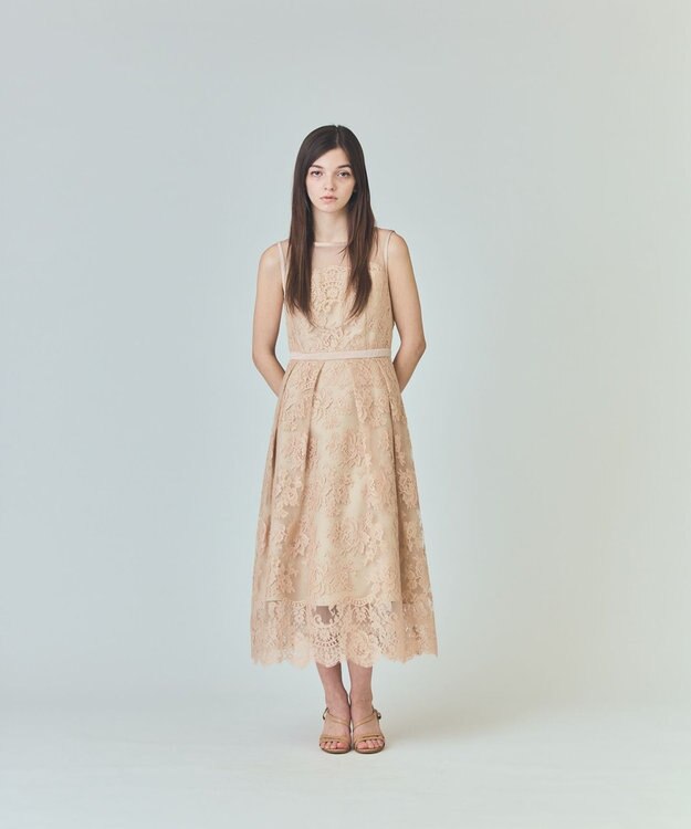GRACE CONTINENTAL リバーレースドレス ベージュ