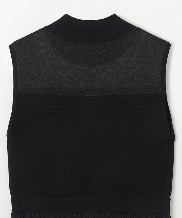 GRACE CONTINENTAL ラメシアープリーツニットワンピース ブラック