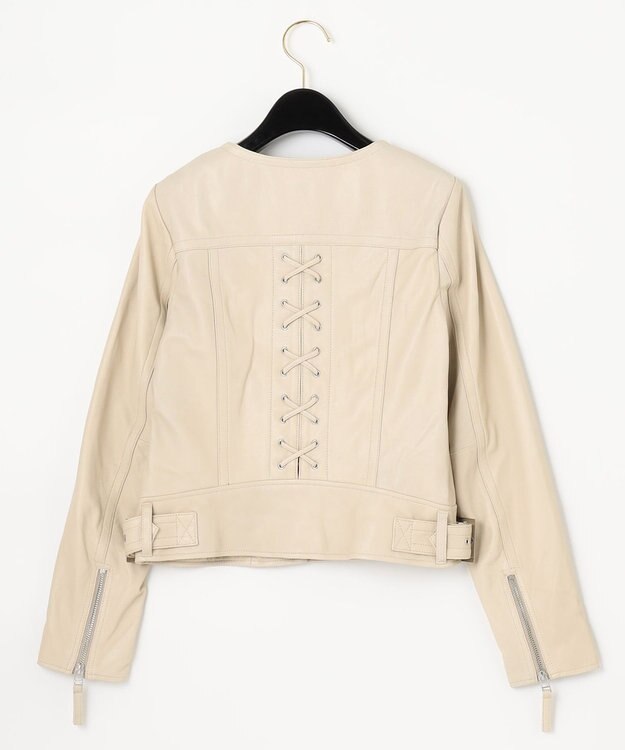 GRACE CONTINENTAL レースアップライダースジャケット ベージュ