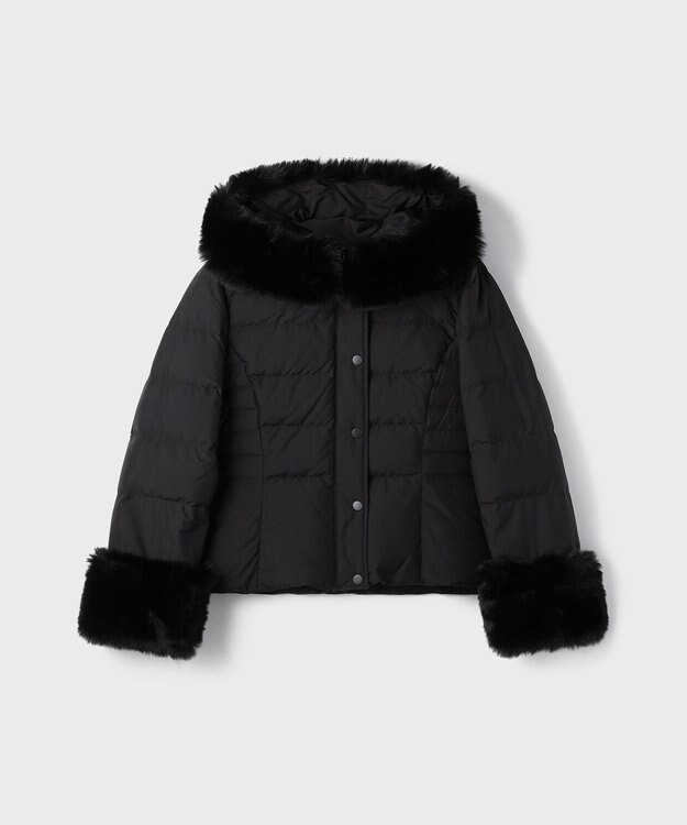 GRACE CONTINENTAL エコファーショートダウンジャケット ブラック