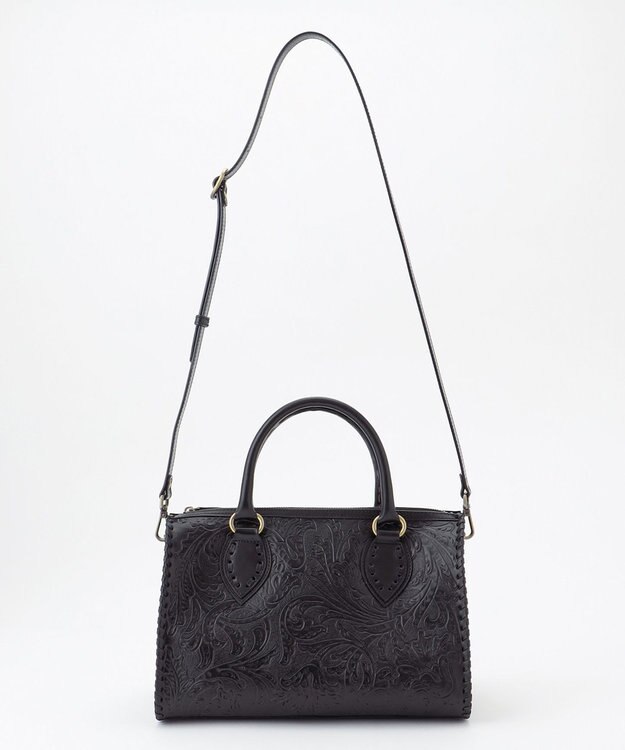 グレースコンチネンタル BostonBAGカービングバッグ ブラック ショルダー BostonBAG / GRACE CONTINENTAL | GRACE CONTINENTAL グレース