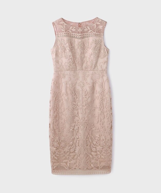 GRACE CONTINENTAL コ－ド刺繍タイトドレス ピンク