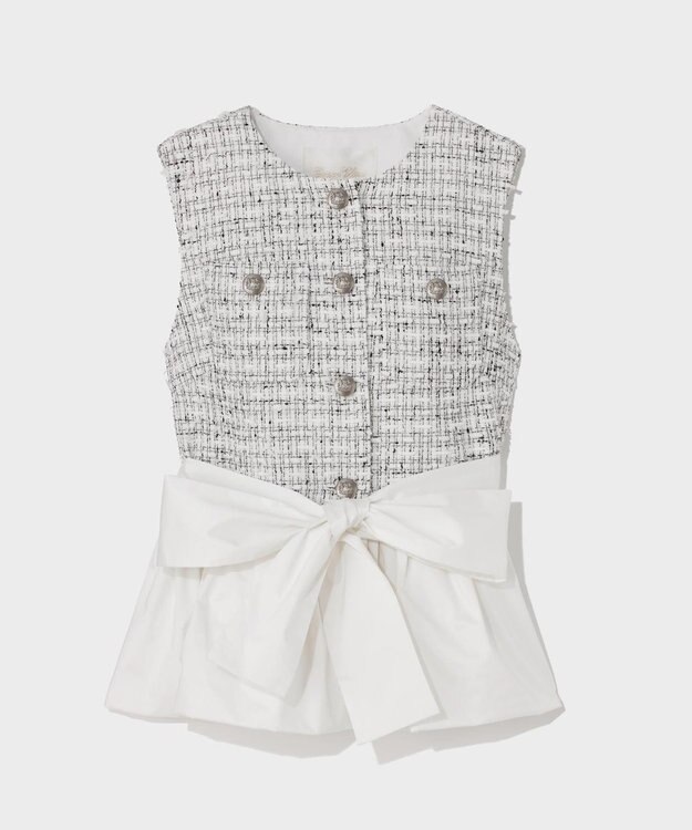 GRACE CONTINENTAL ツイードコンビジレ ホワイト