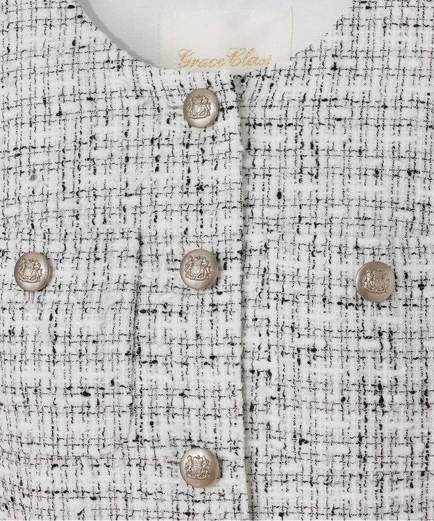 GRACE CONTINENTAL ツイードコンビジレ ホワイト