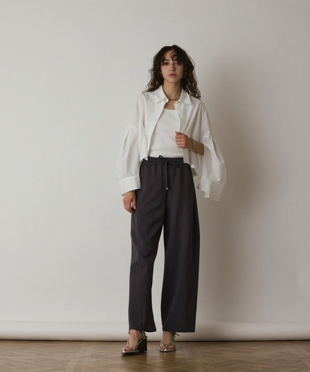 GRACE CONTINENTAL Uネックリブニットトップ ホワイト