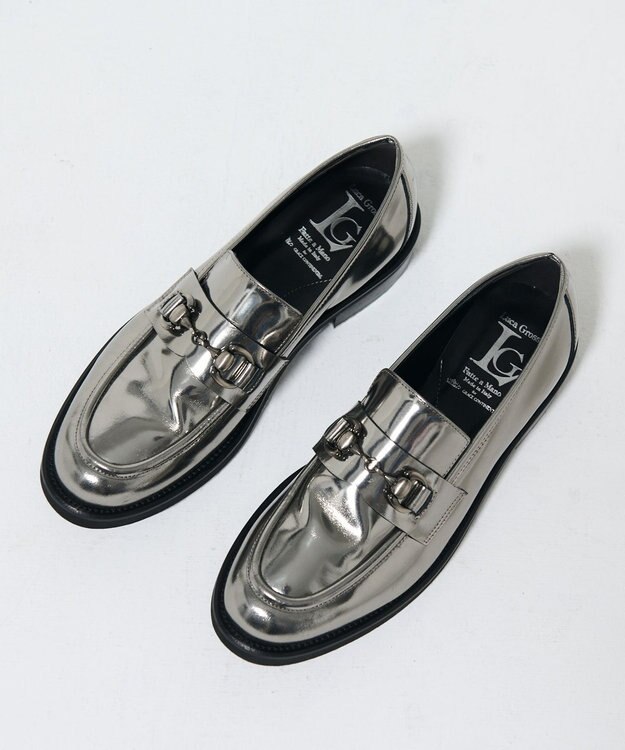 Luca Grossi コインローファー シルバー 36 レディース LUCA GROSSI メタルビットローファー / GRACE CONTINENTAL