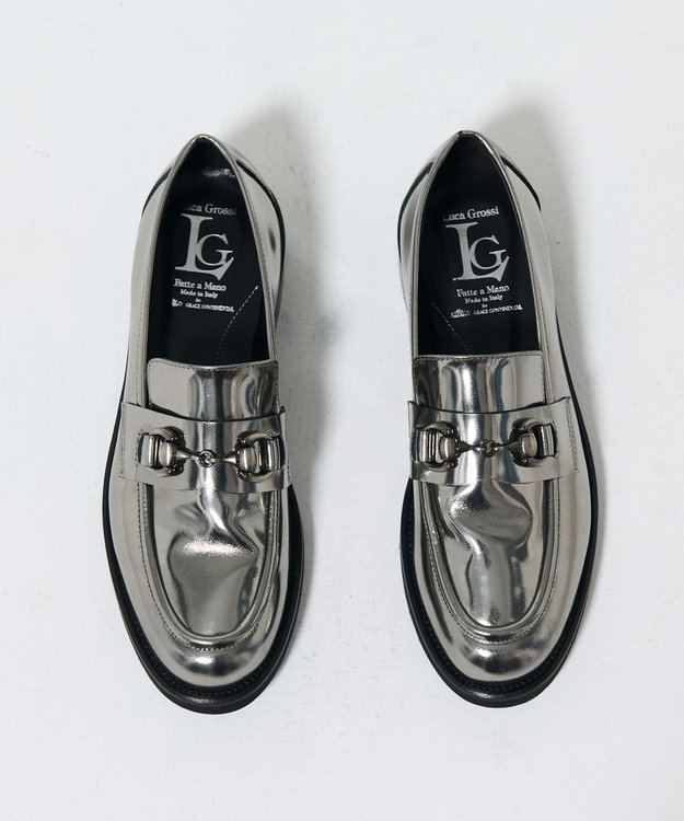 GRACE CONTINENTAL LUCA GROSSI メタルビットローファー シルバー