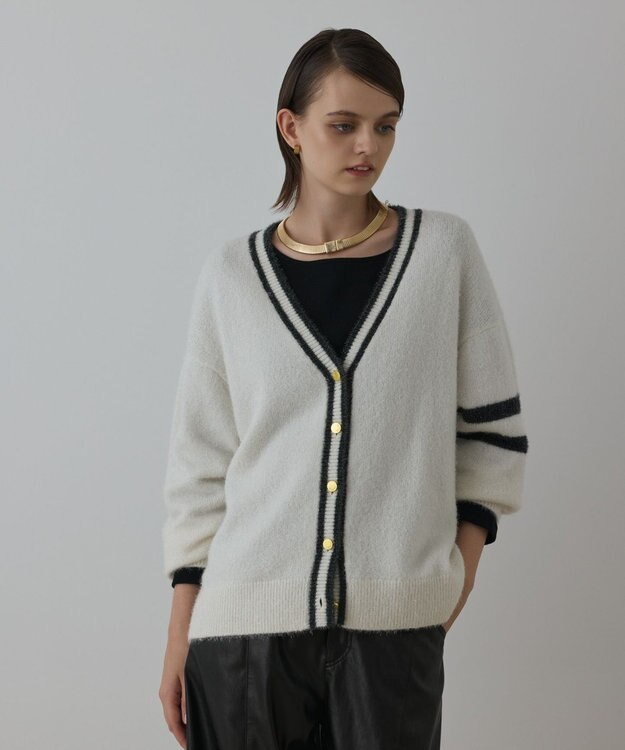 GRACE CONTINENTAL グリッターニットカーディガン ホワイト