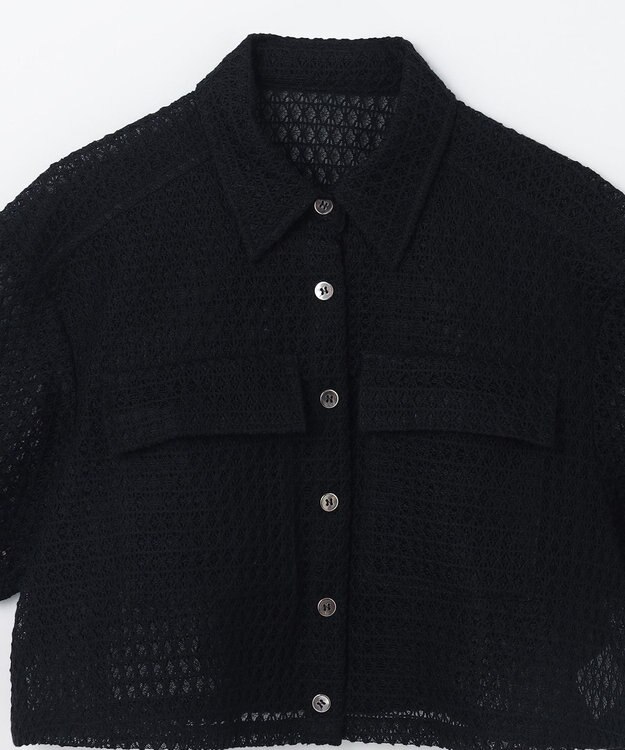 GRACE CONTINENTAL ラッセルメッシュシャツ ブラック