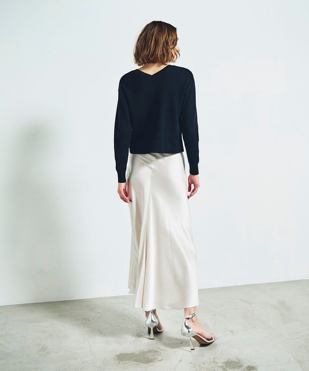 GRACE CONTINENTAL ロゴビジューニットトップ ブラック