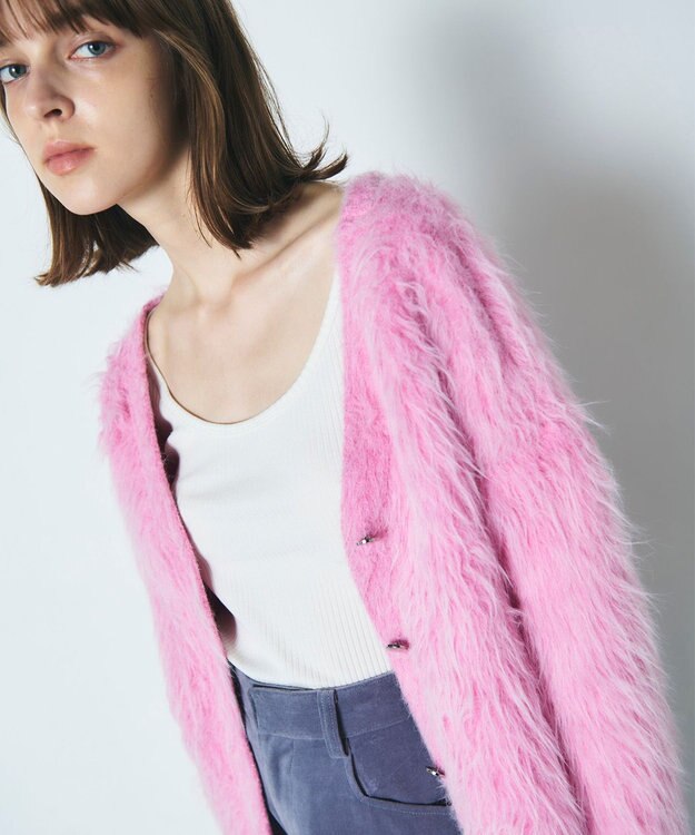 GRACE CONTINENTAL シャギーニットトップ ピンク