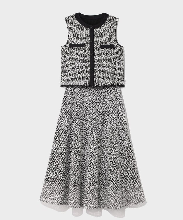 GRACE CONTINENTAL フェザーembドレス ホワイト