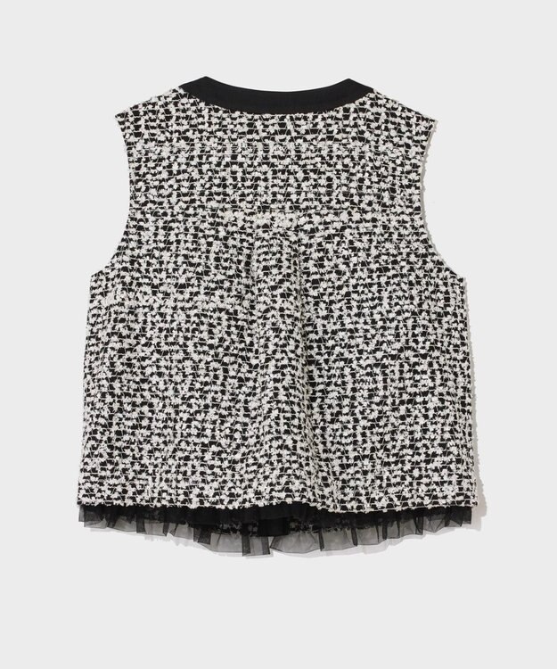 GRACE CONTINENTAL フェザーembドレス ホワイト