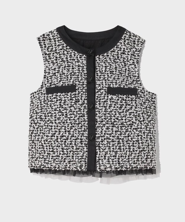 GRACE CONTINENTAL フェザーembドレス ホワイト