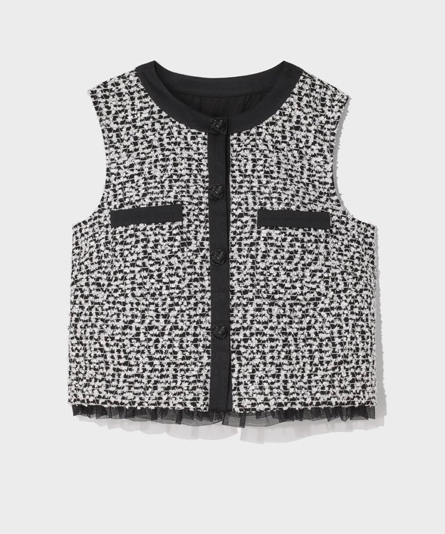 GRACE CONTINENTAL フェザーembドレス ホワイト