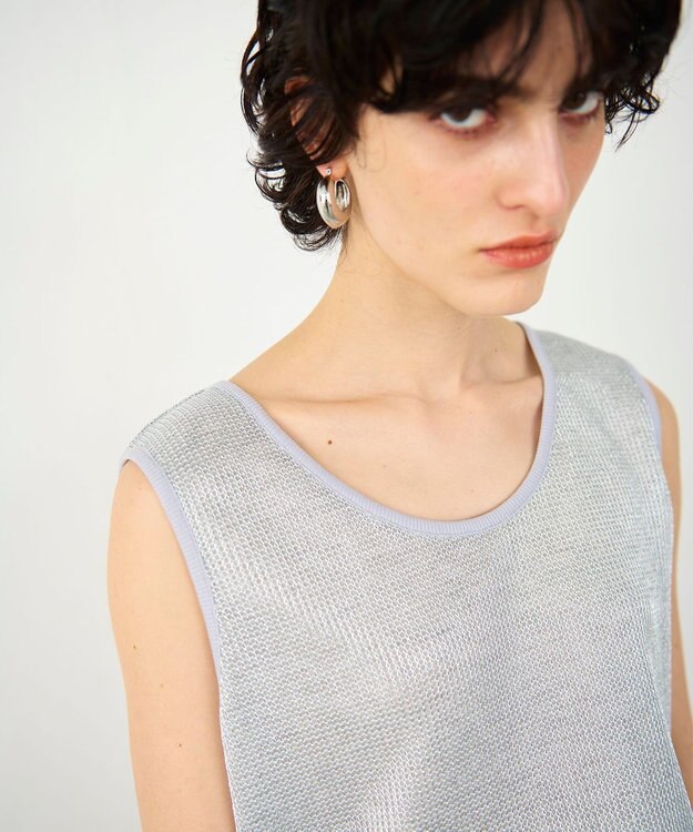 GRACE CONTINENTAL ラメカットトップ シルバー