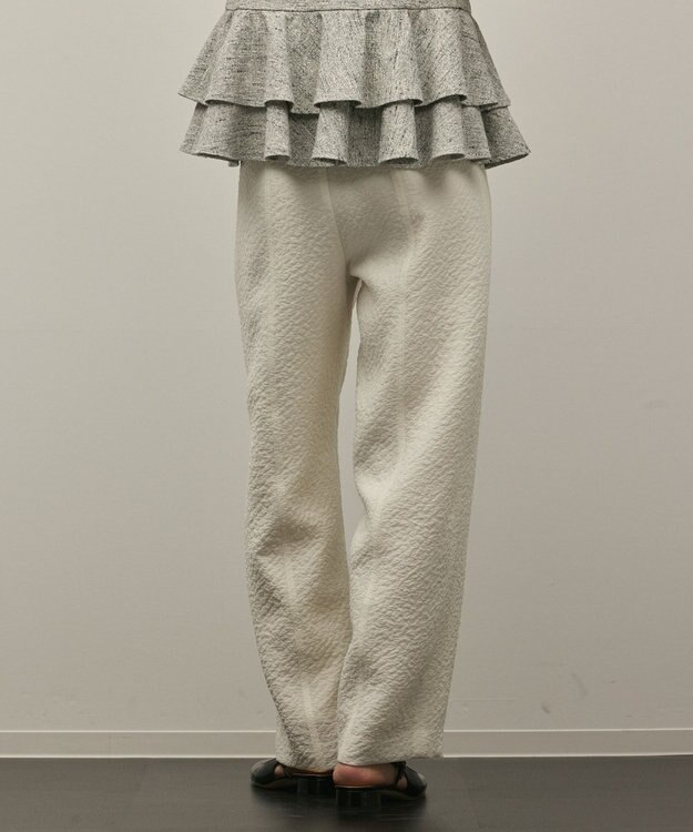 GRACE CONTINENTAL オーガンジージャガードパンツ キナリ