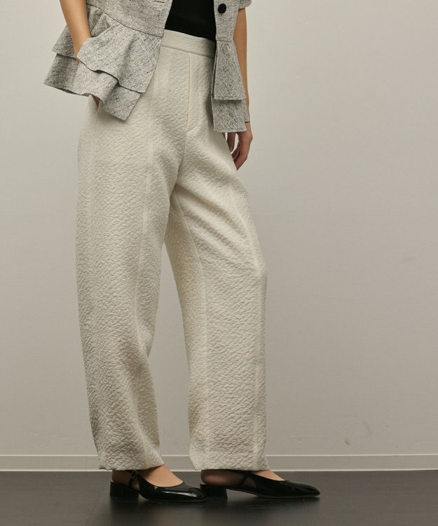 GRACE CONTINENTAL オーガンジージャガードパンツ キナリ