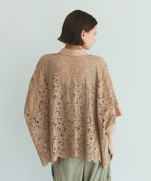 GRACE CONTINENTAL レースポンチョシャツ ベージュ