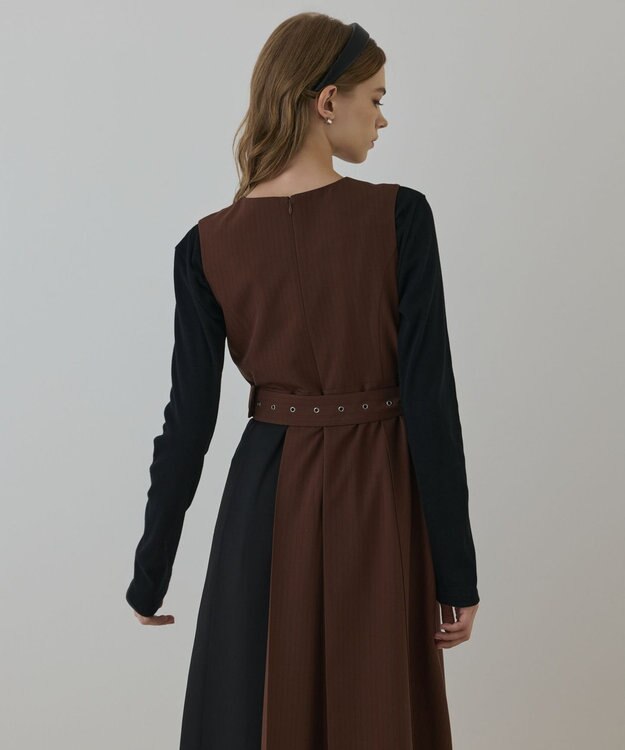 GRACE CONTINENTAL プリーツジャンパースカート ブラウン