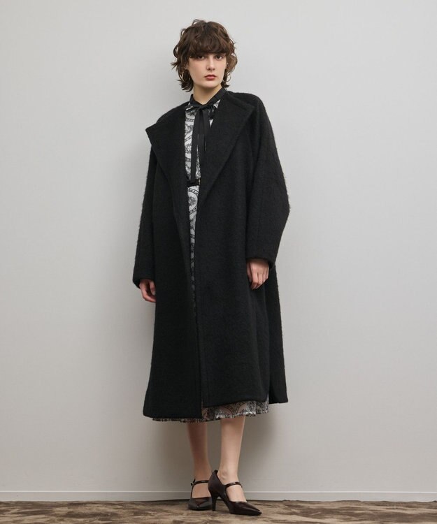 GRACE CONTINENTAL シャギードルマンコート ブラック
