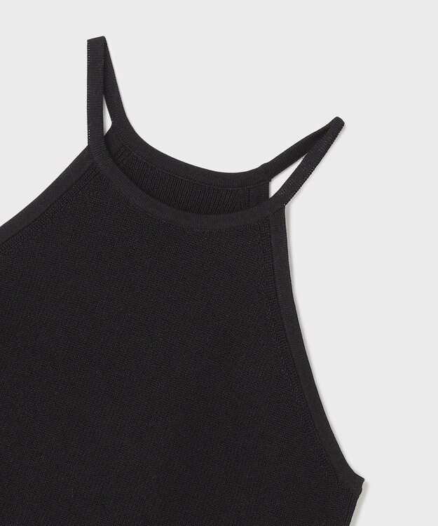 GRACE CONTINENTAL ハイゲージ畦ニットトップ ブラック