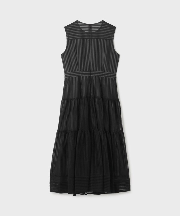 GRACE CONTINENTAL ストライプレースフレアドレス ブラック