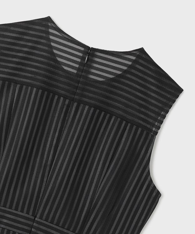 GRACE CONTINENTAL ストライプレースフレアドレス ブラック