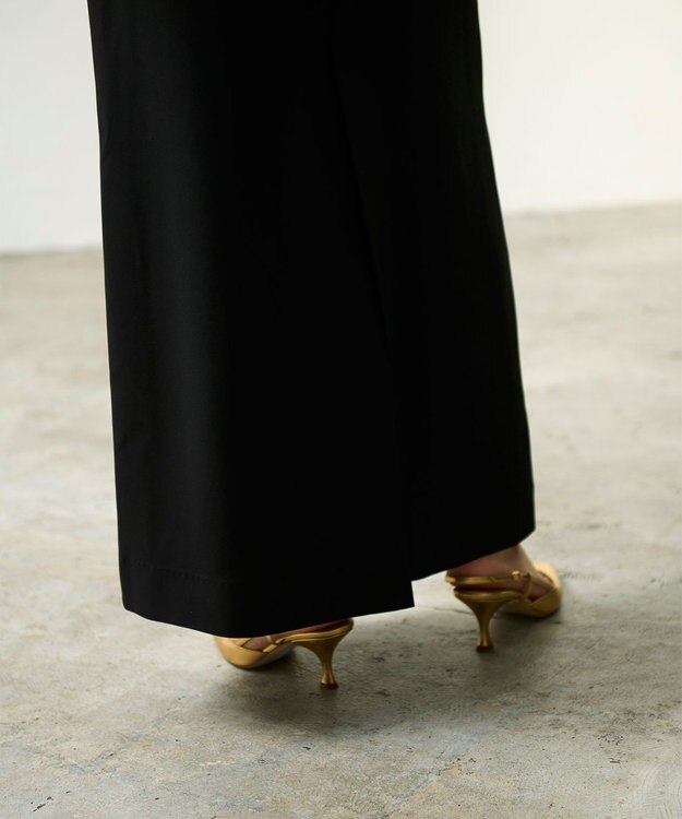 GRACE CONTINENTAL シアーラッフルロングドレス ブラック