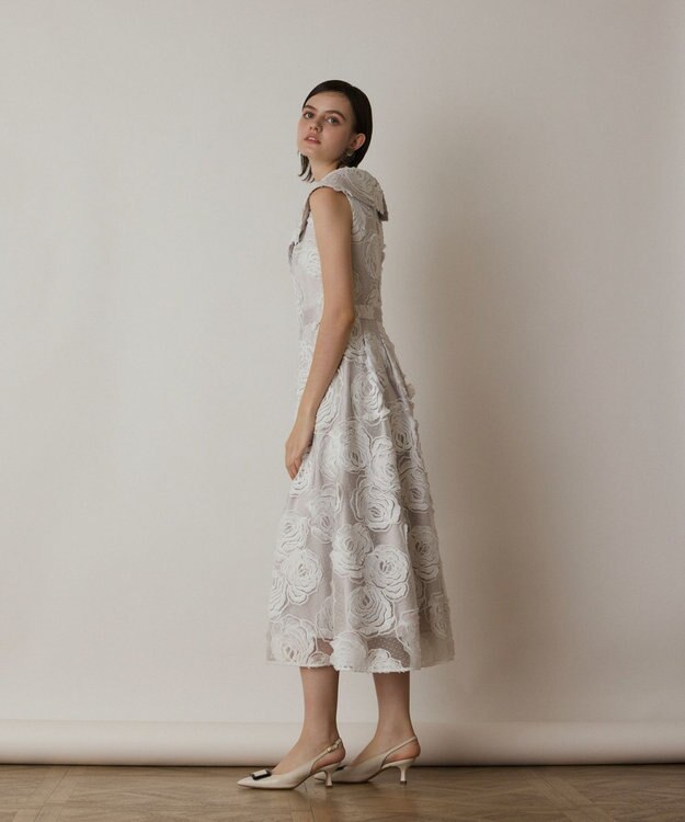 GRACE CONTINENTAL ローズ刺繍ワンピース ホワイト